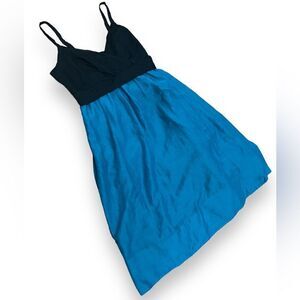 NWOT The Limited Size 0 A-Line Black Teal Mini Baby Doll Dress